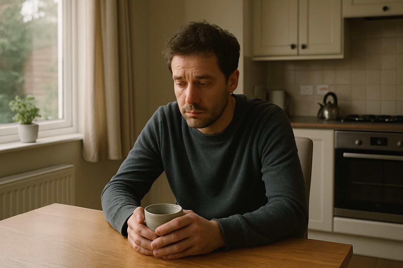 person experiencing emotional exhaustion at home