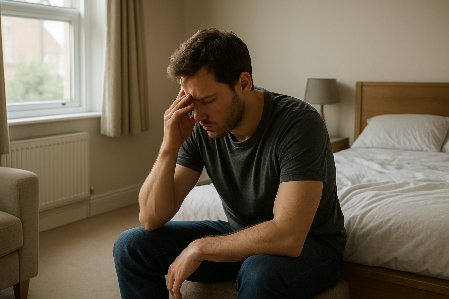 person experiencing mental overload and overthinking